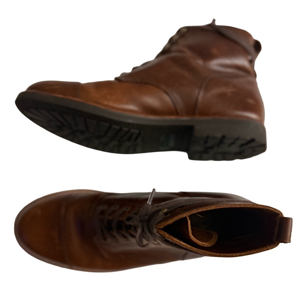 J. CREW Kenton Brown Leather Cap Toe Boots Sz 11 -Rugged Utility & Refined Style - Picture 5 of 11